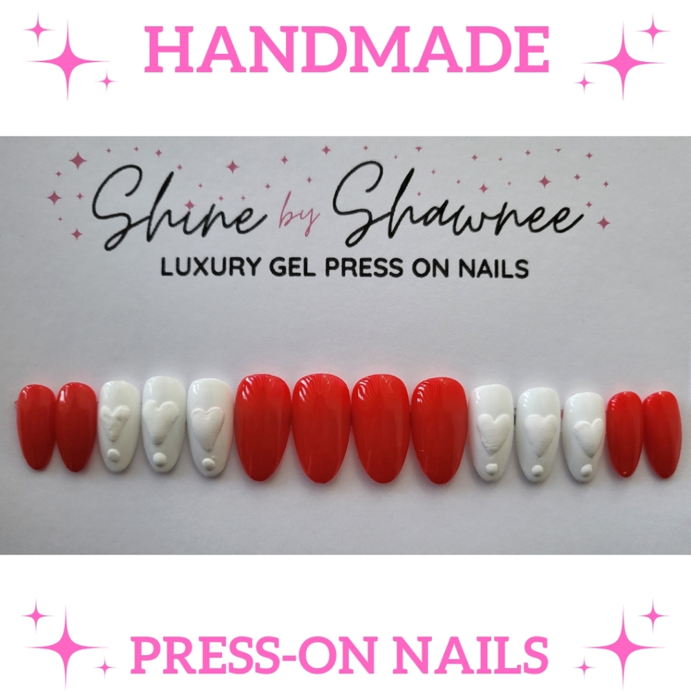 Handmade Luxury Press-On Nails | Sturdy & Reusable | LOVE NOTES